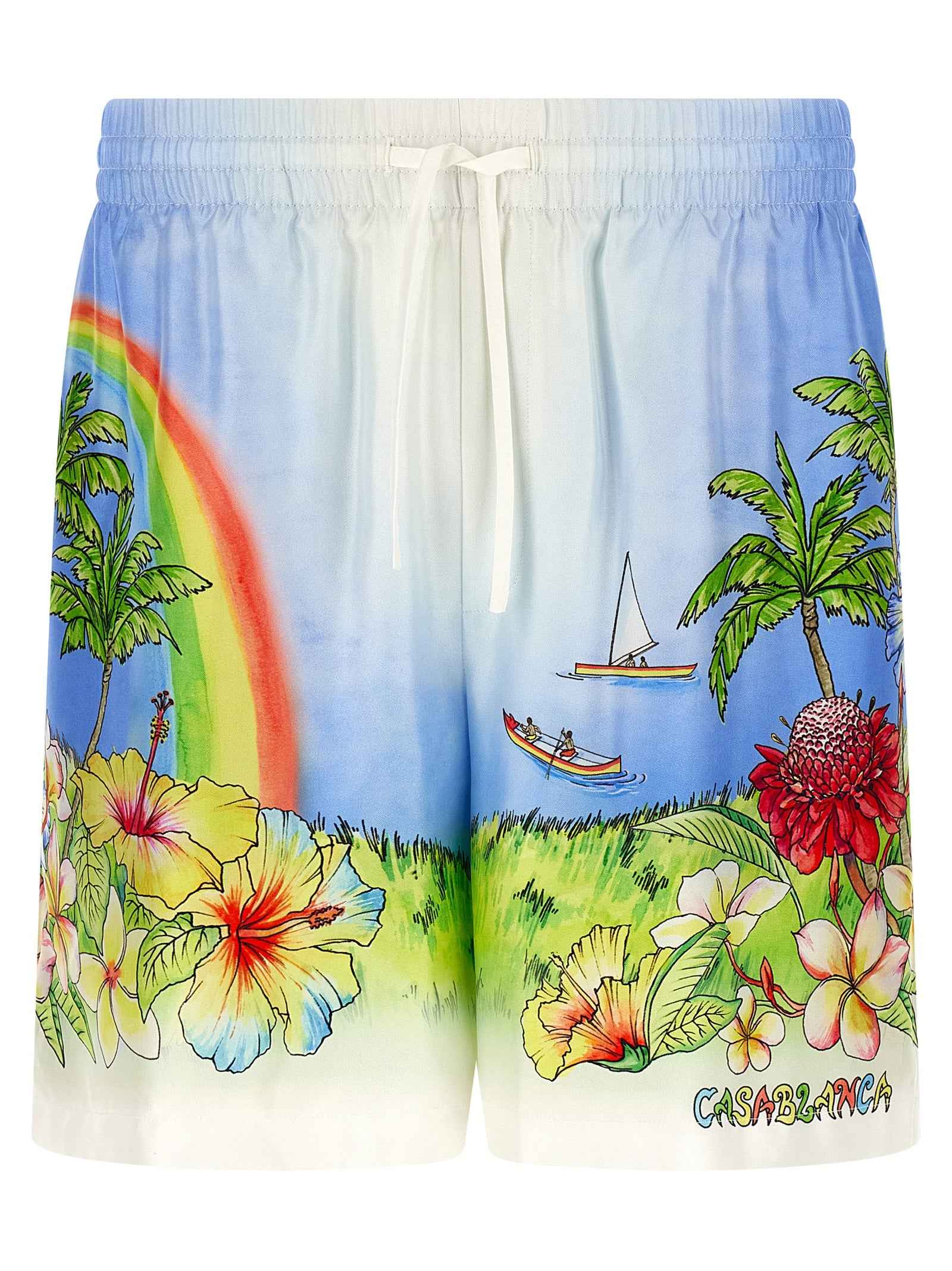 Multicolor Silk Bermuda Shorts