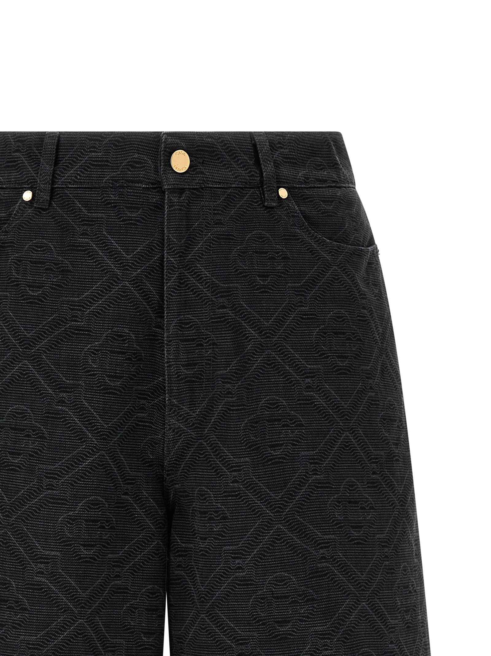 Black Cotton Bermuda Shorts