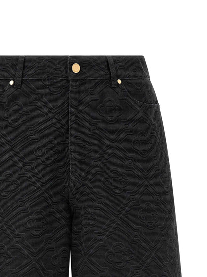 Black Cotton Bermuda Shorts