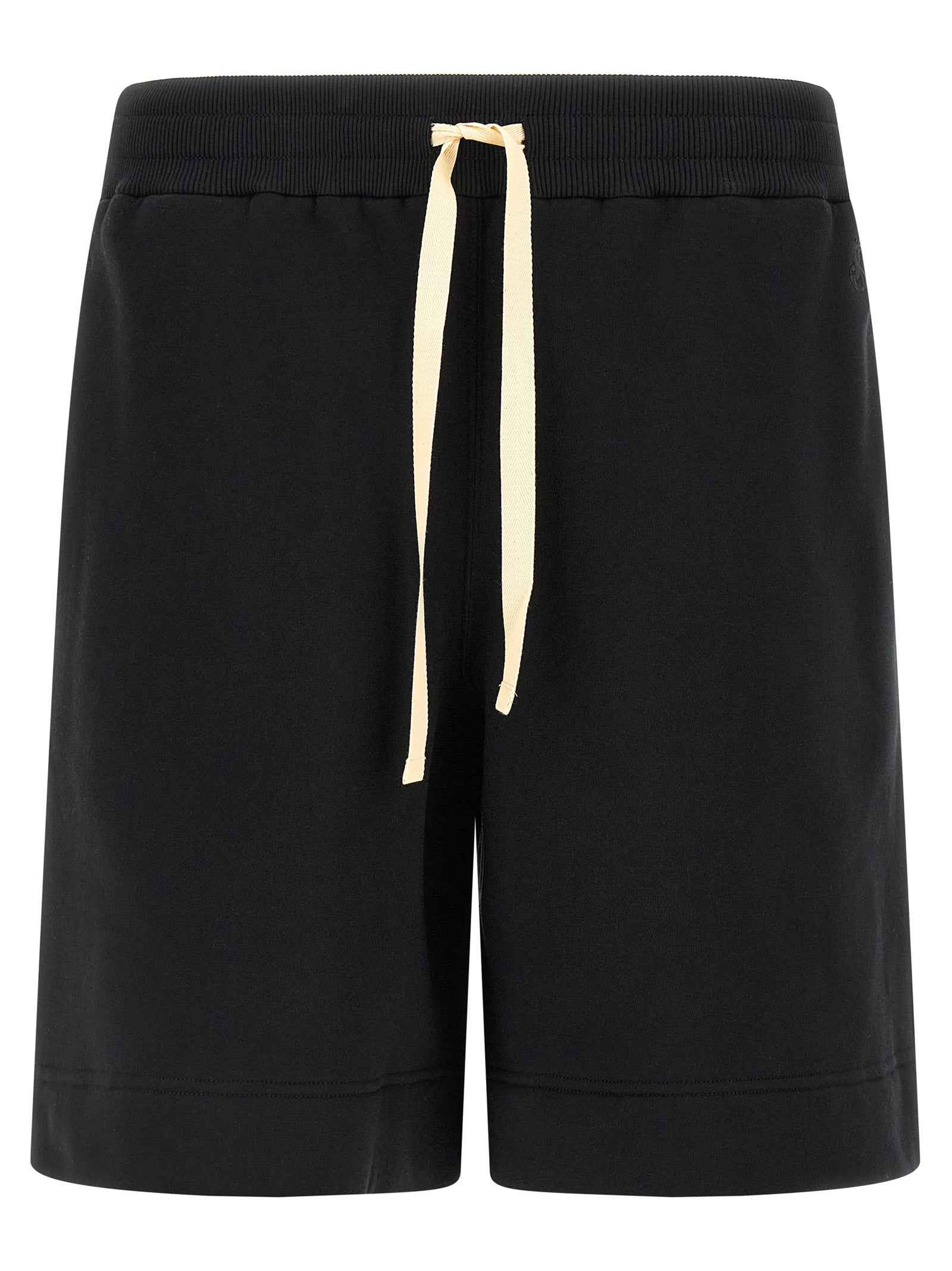 Black Cotton Bermuda Shorts