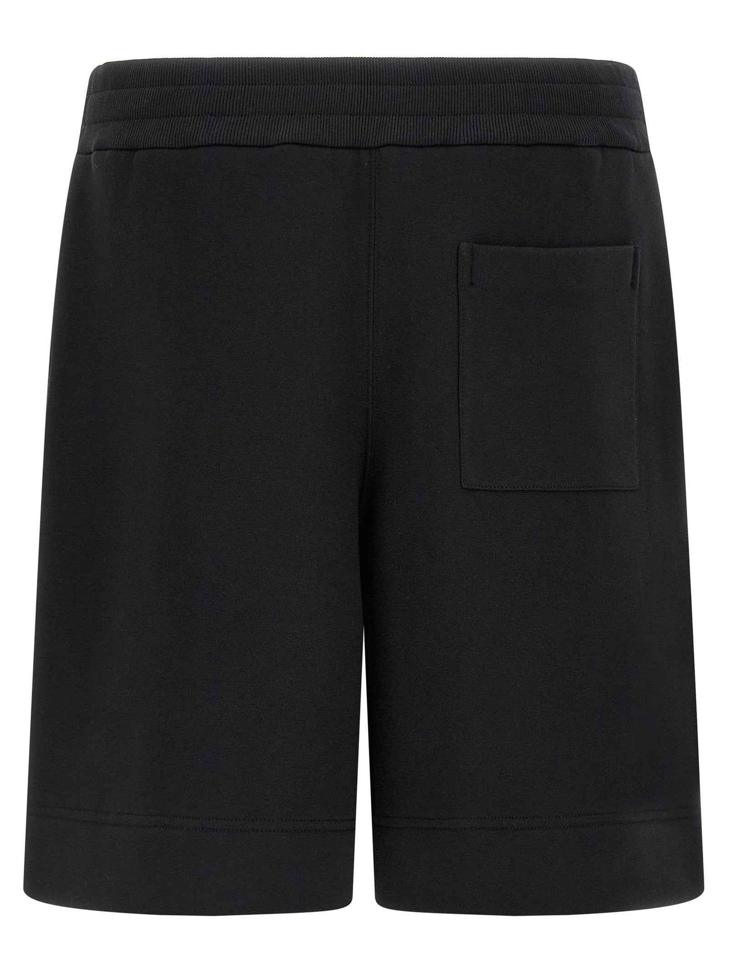 Black Cotton Bermuda Shorts