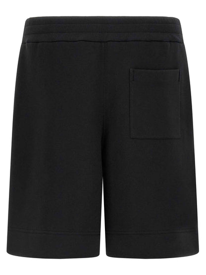 Black Cotton Bermuda Shorts