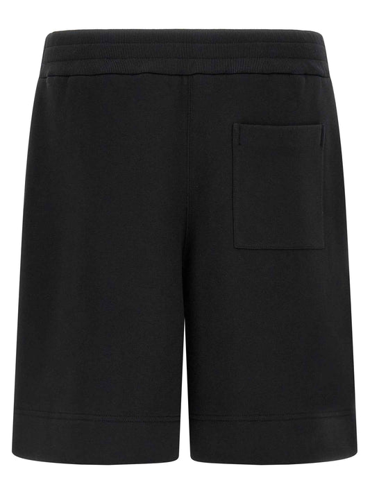 Black Cotton Bermuda Shorts