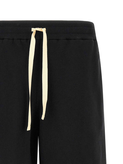 Black Cotton Bermuda Shorts