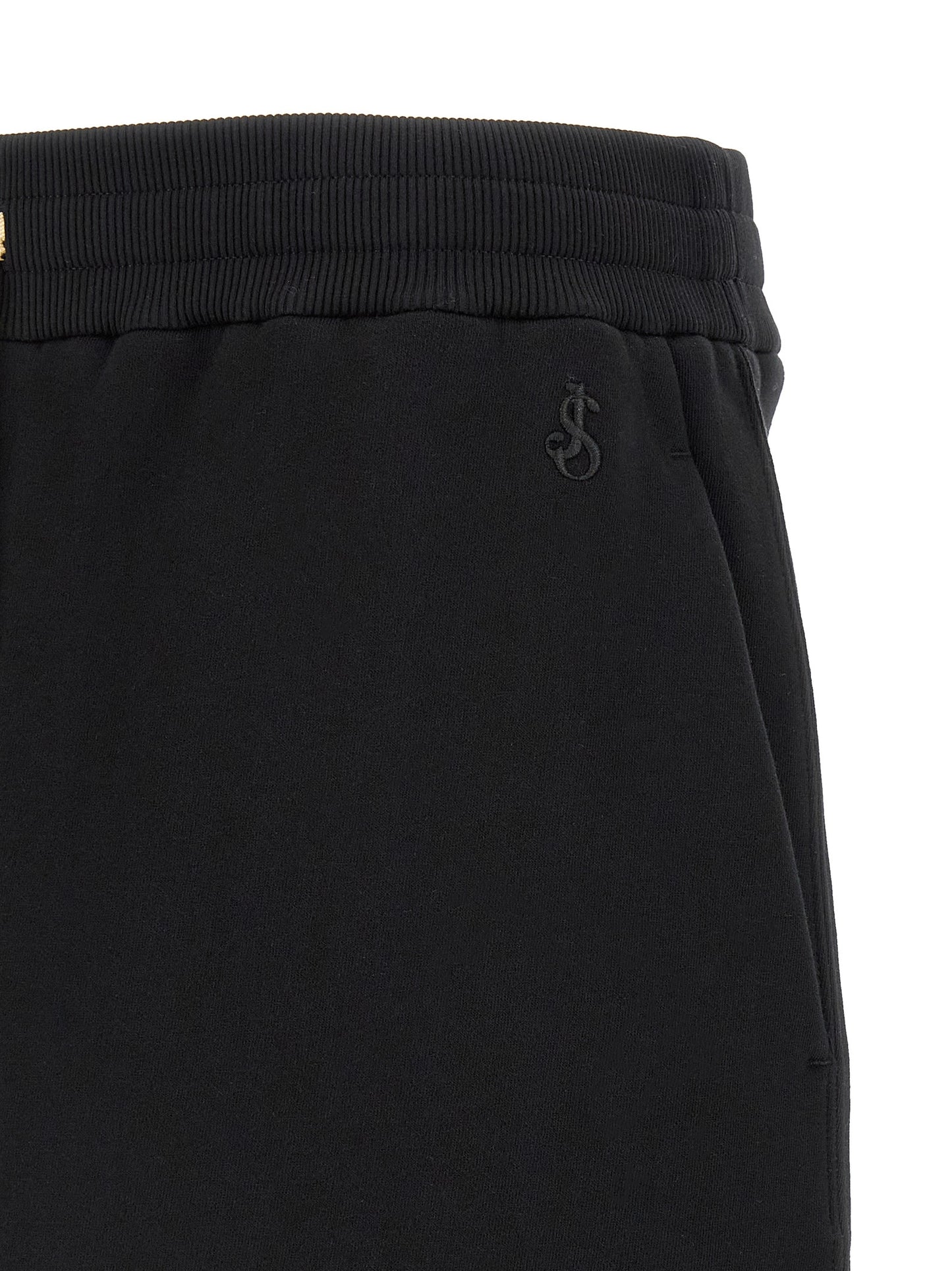 Black Cotton Bermuda Shorts