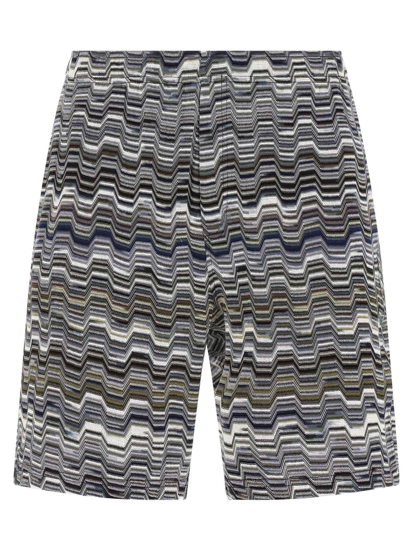 Bicolor Cotton Bermuda Shorts