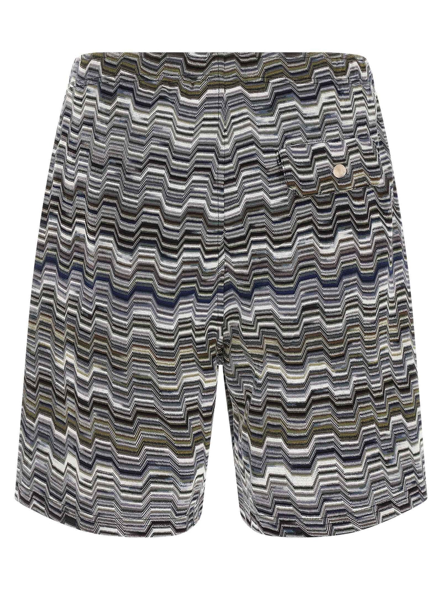 Bicolor Cotton Bermuda Shorts
