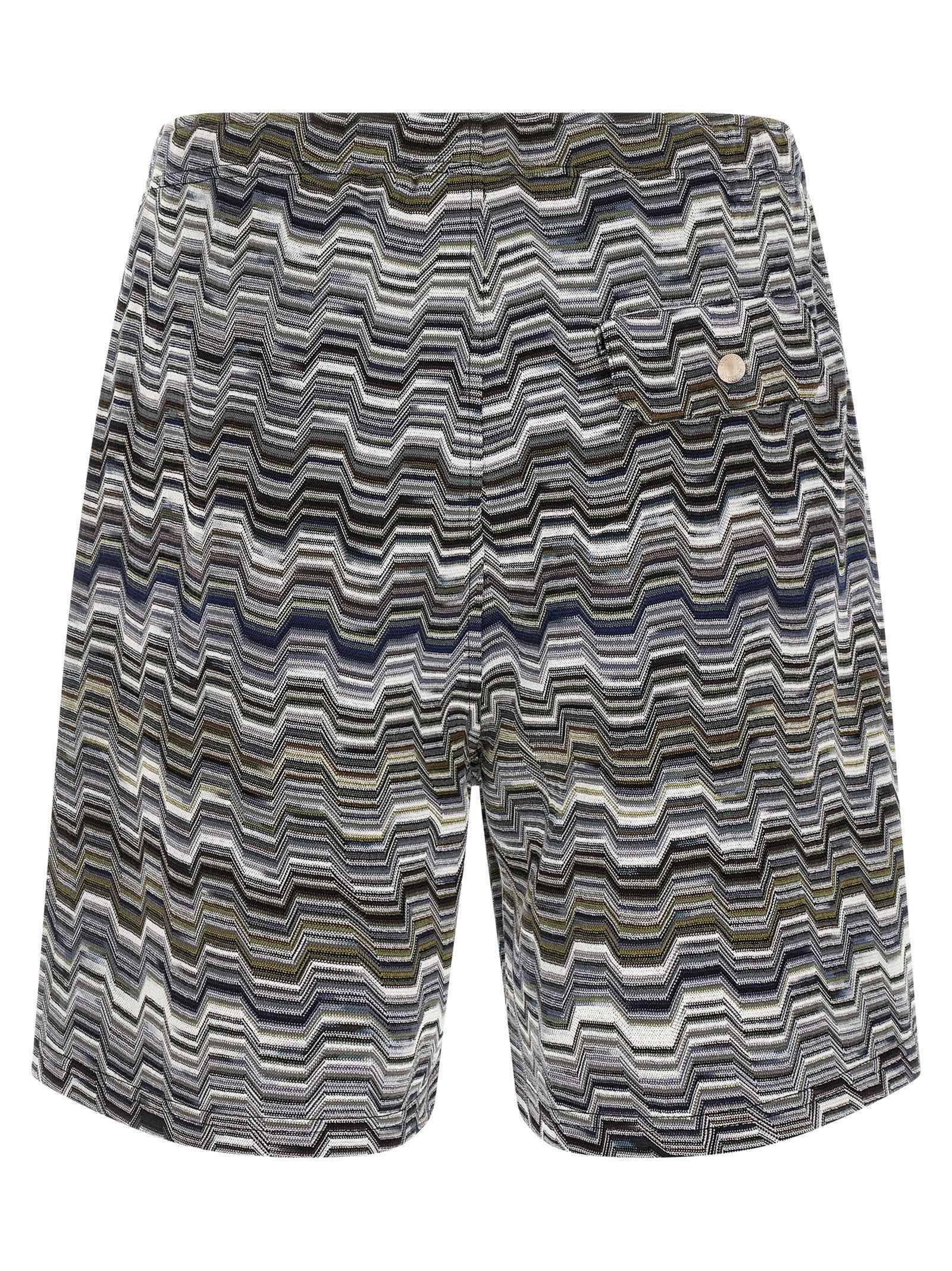 Bicolor Cotton Bermuda Shorts