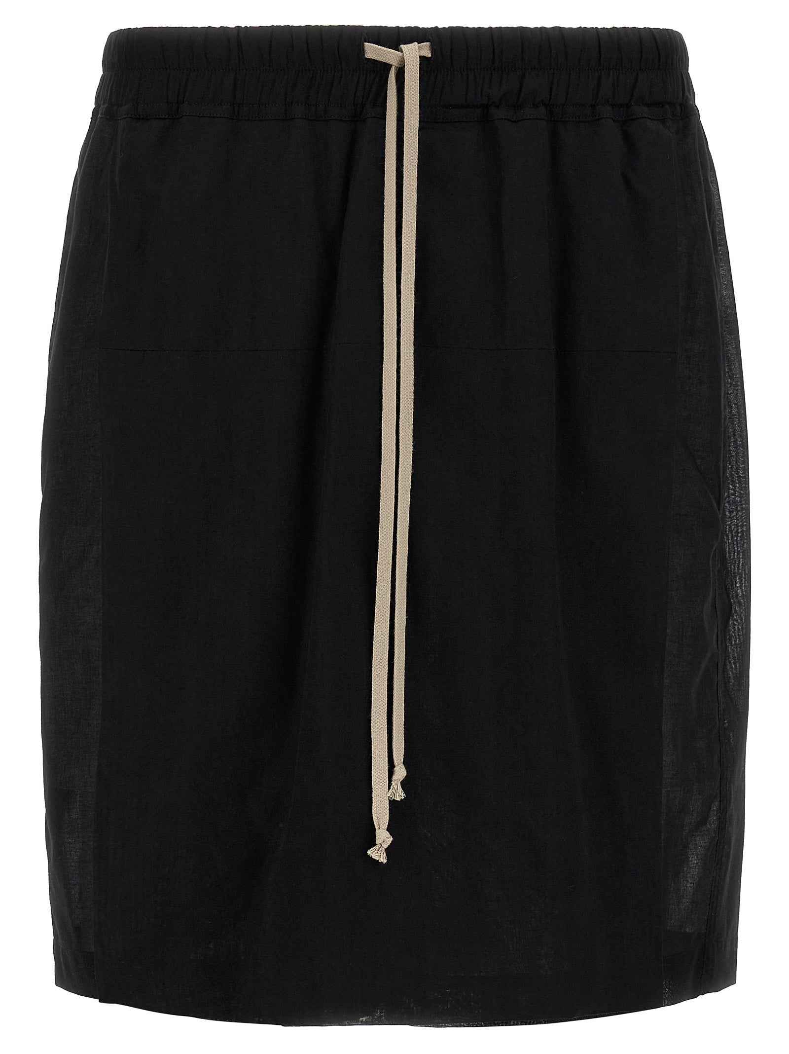 Black Cotton Bermuda Shorts