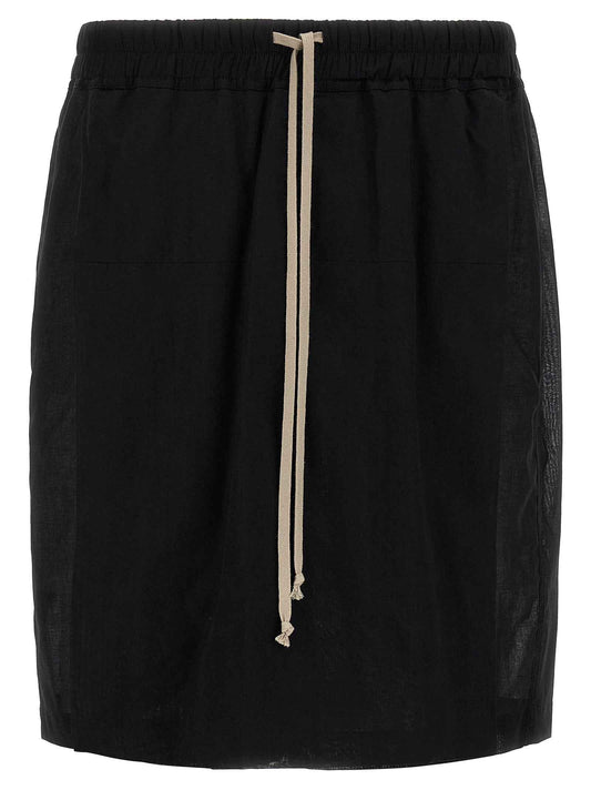 Black Cotton Bermuda Shorts