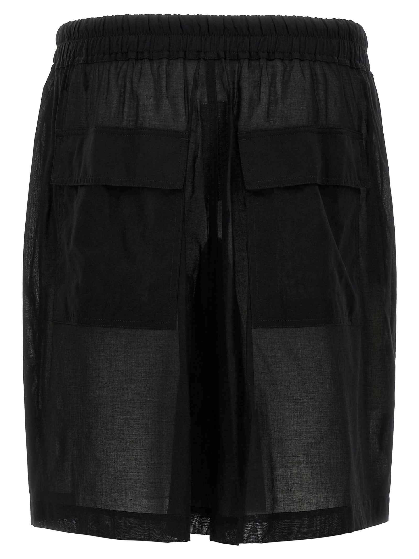 Black Cotton Bermuda Shorts
