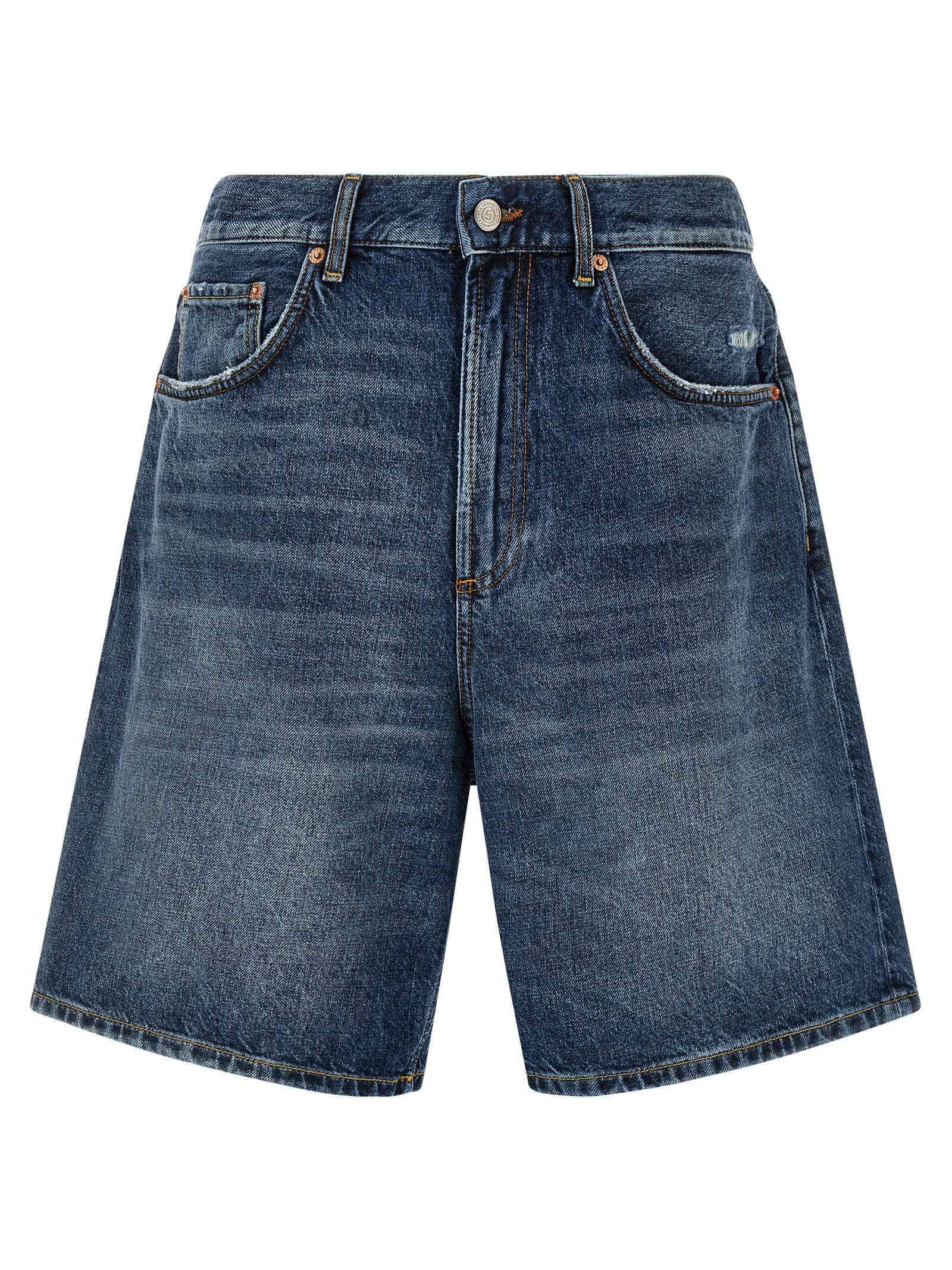 Blue Cotton Bermuda Shorts