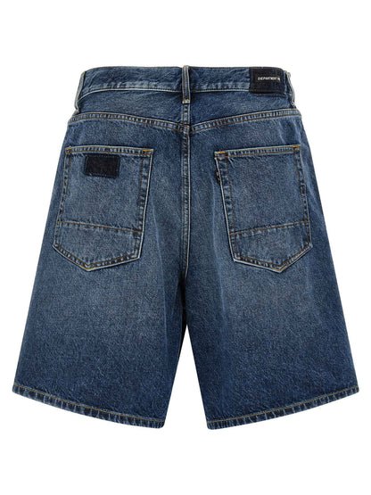 Blue Cotton Bermuda Shorts