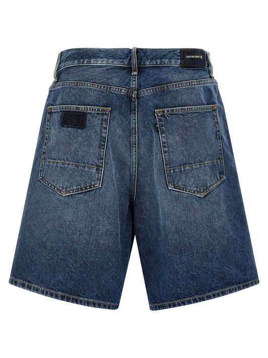 Blue Cotton Bermuda Shorts