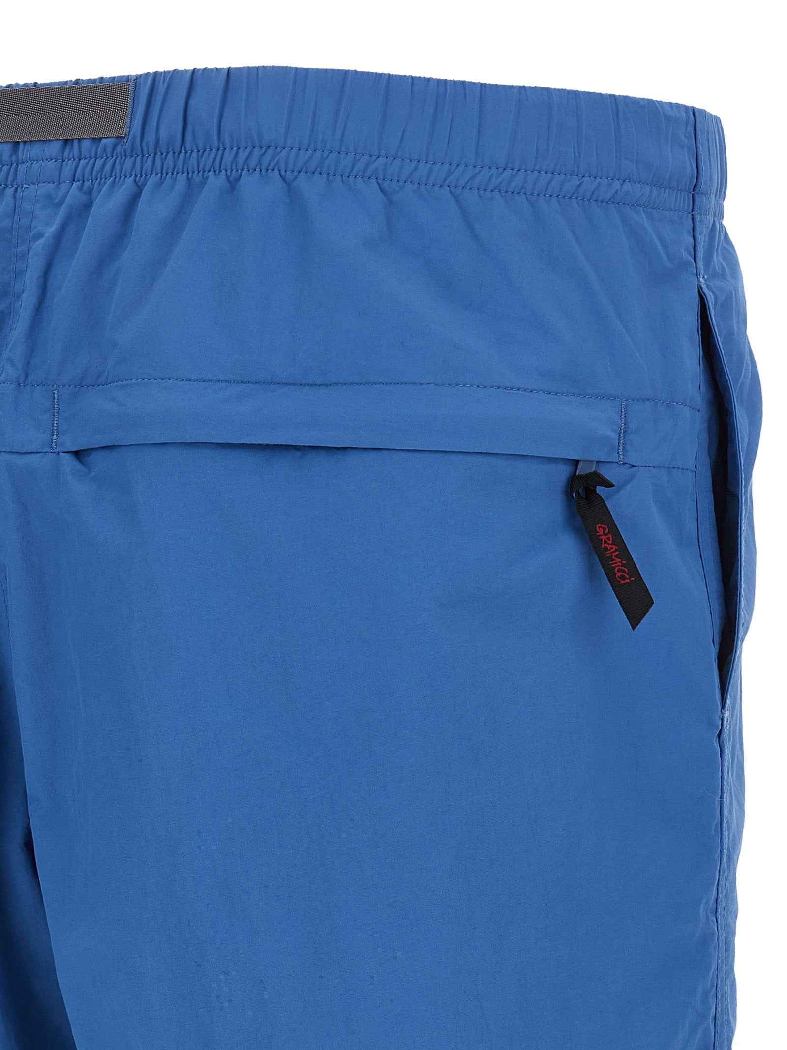 Blue Nylon Bermuda Shorts