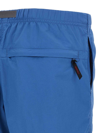 Blue Nylon Bermuda Shorts