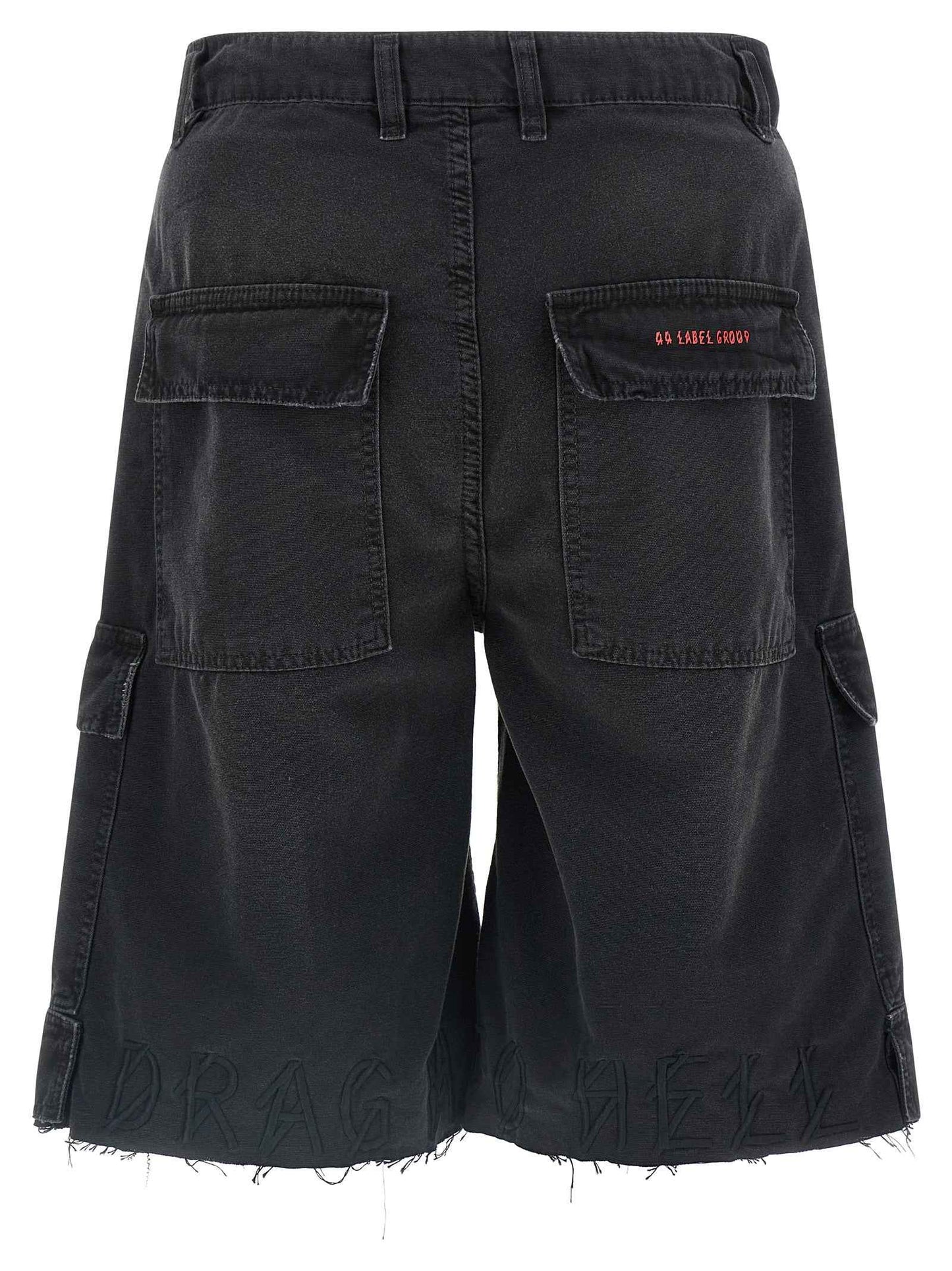 Black Cotton Bermuda Shorts