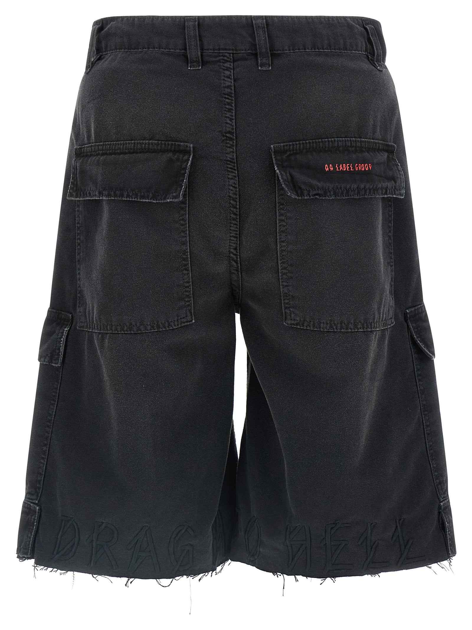 Black Cotton Bermuda Shorts