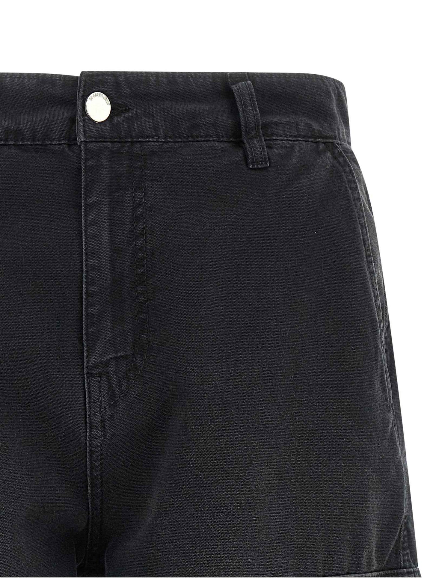 Black Cotton Bermuda Shorts
