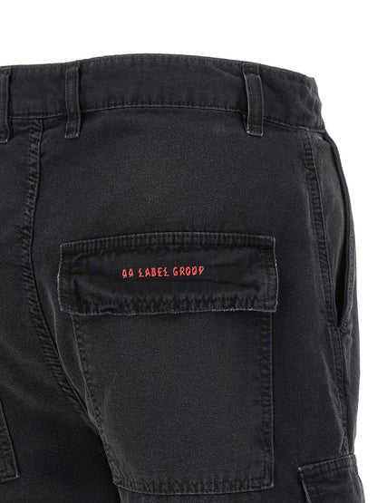 Black Cotton Bermuda Shorts