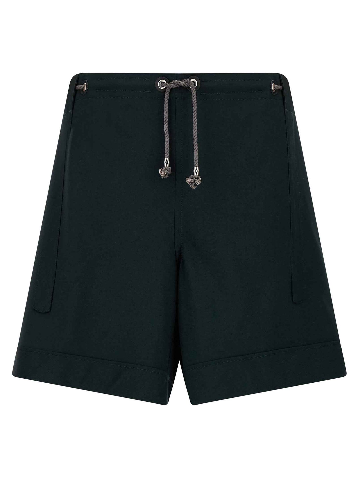 Bicolor Virgin Wool Bermuda Shorts