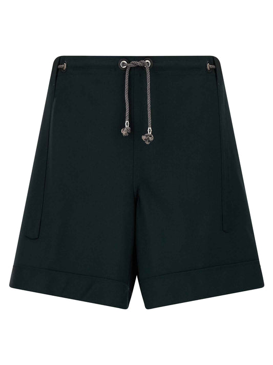 Bicolor Virgin Wool Bermuda Shorts