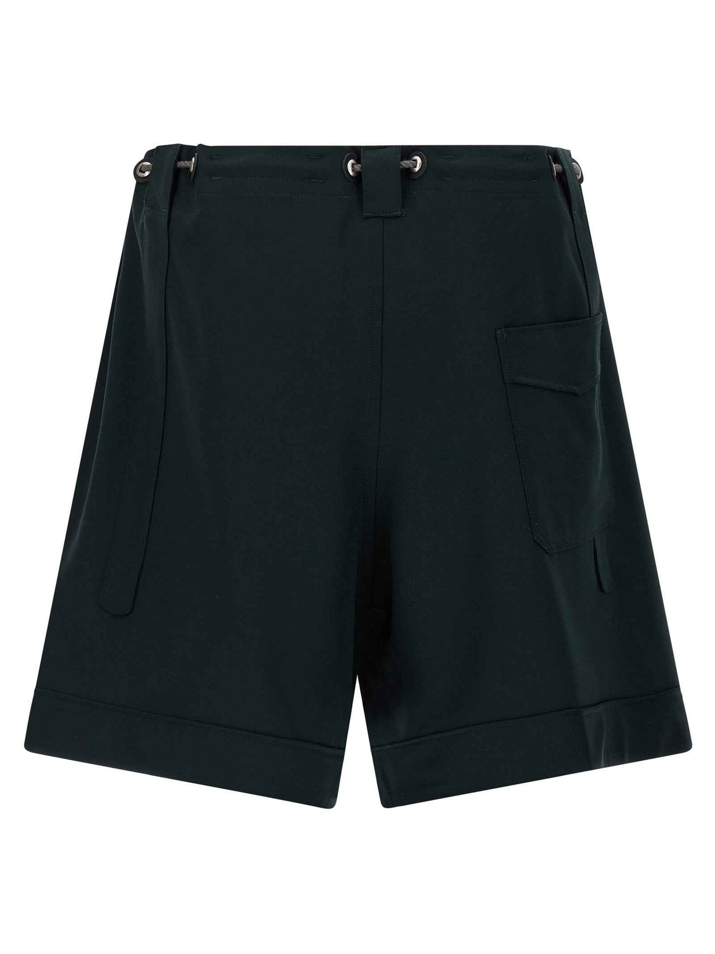 Bicolor Virgin Wool Bermuda Shorts