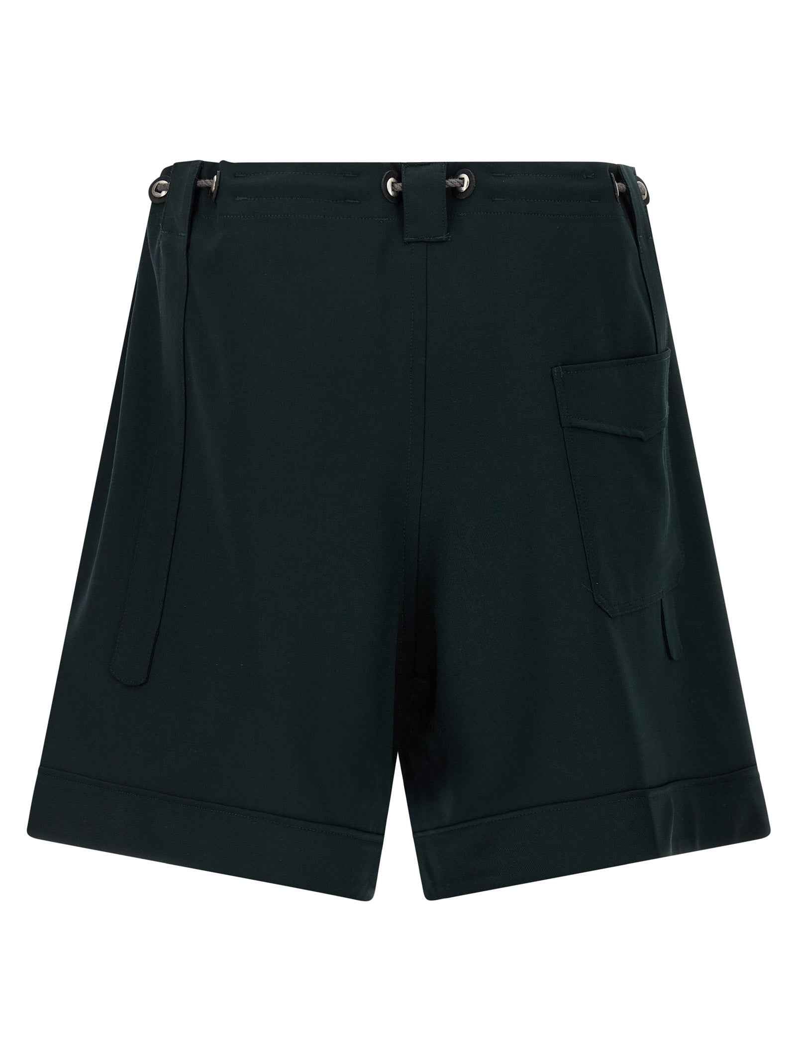 Bicolor Virgin Wool Bermuda Shorts