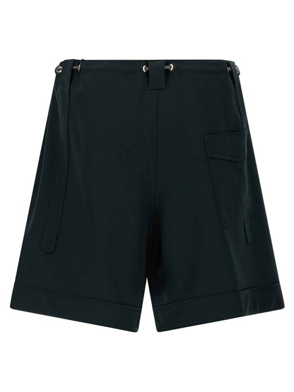 Bicolor Virgin Wool Bermuda Shorts