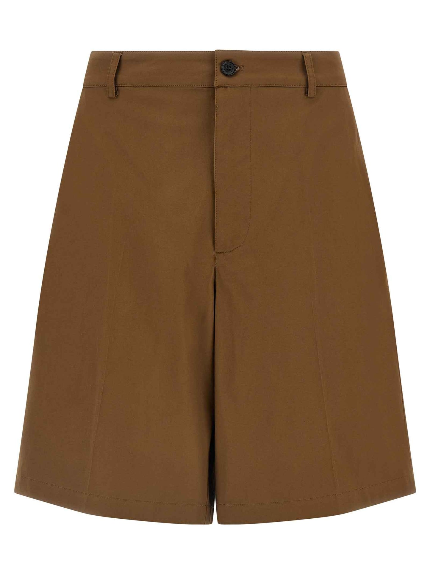 Brown Cotton Bermuda Shorts