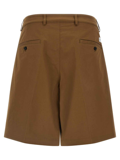Brown Cotton Bermuda Shorts