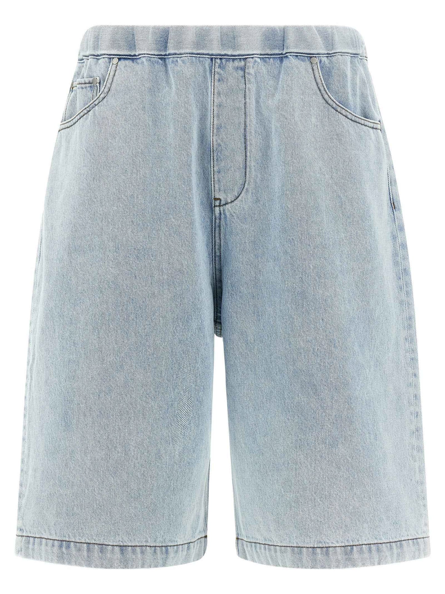 Blue Cotton Bermuda Shorts