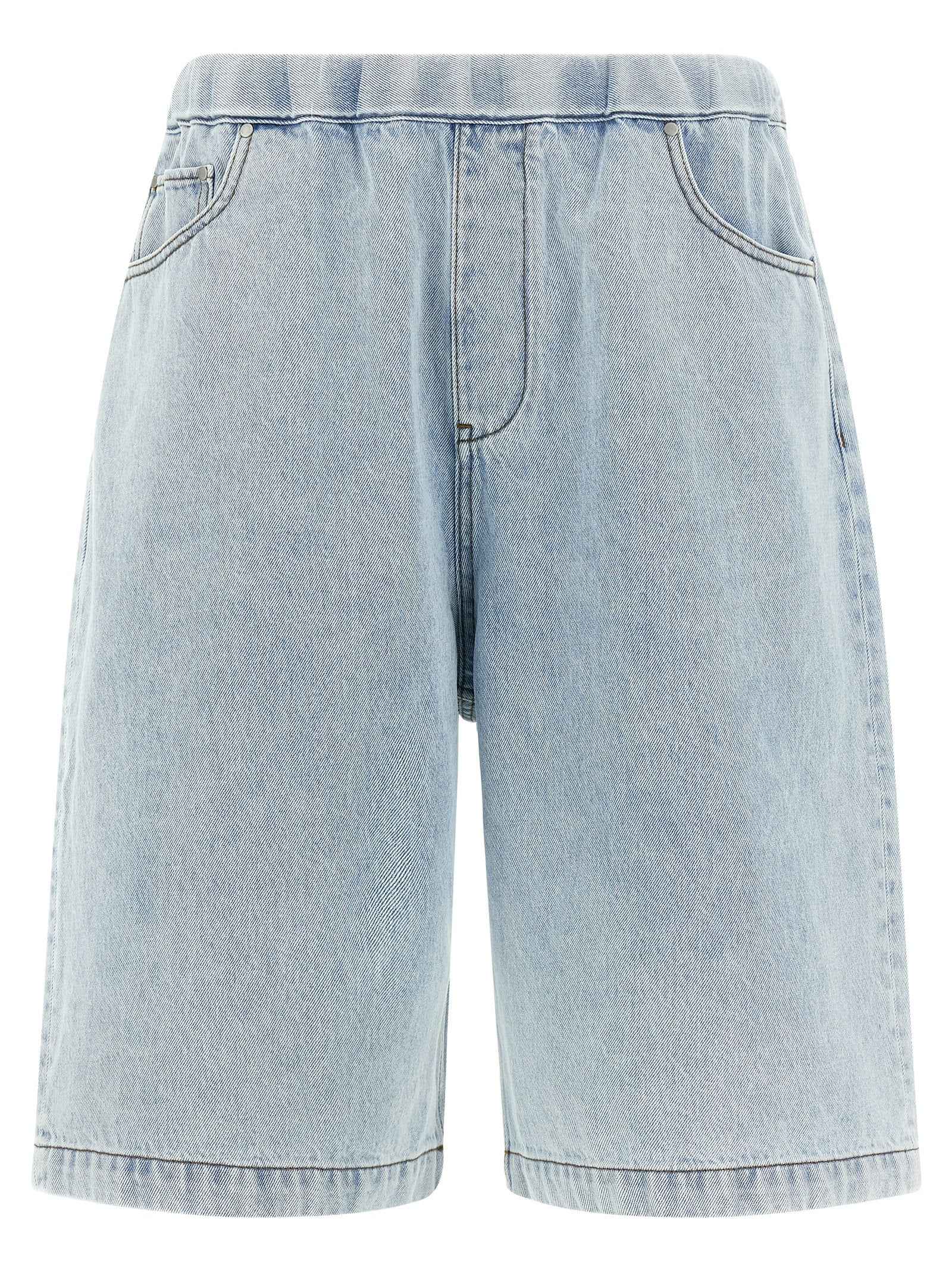 Blue Cotton Bermuda Shorts
