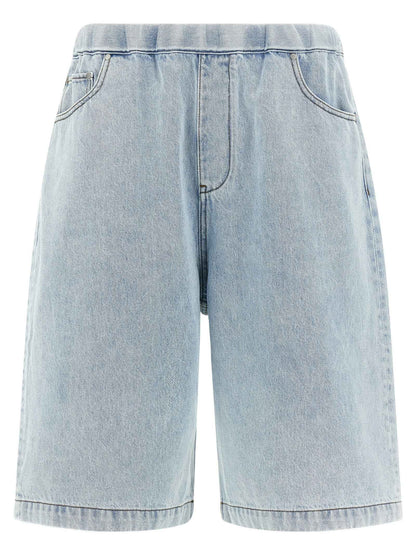 Blue Cotton Bermuda Shorts