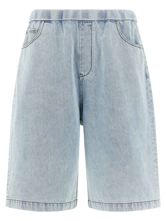Blue Cotton Bermuda Shorts