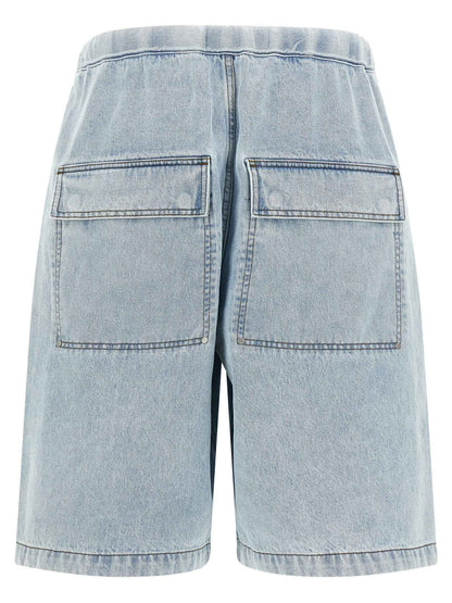 Blue Cotton Bermuda Shorts