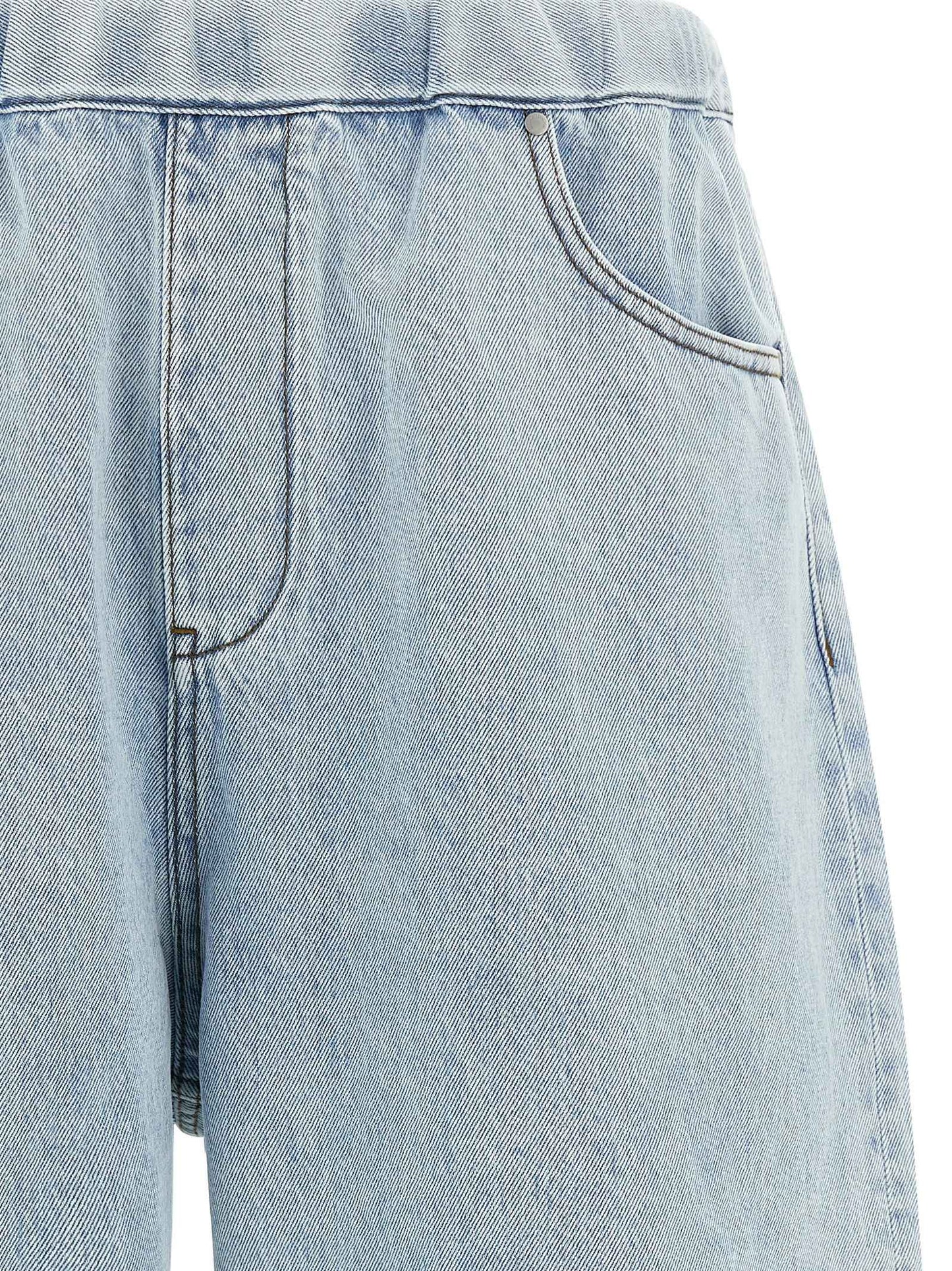 Blue Cotton Bermuda Shorts