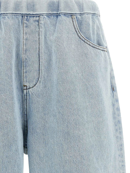 Blue Cotton Bermuda Shorts