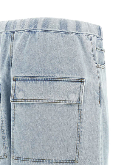 Blue Cotton Bermuda Shorts
