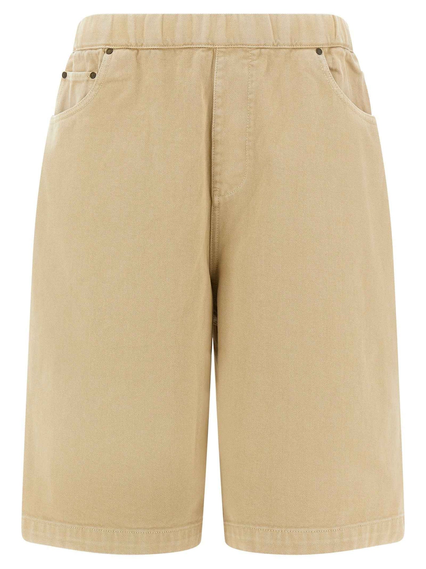 Beige Cotton Bermuda Shorts