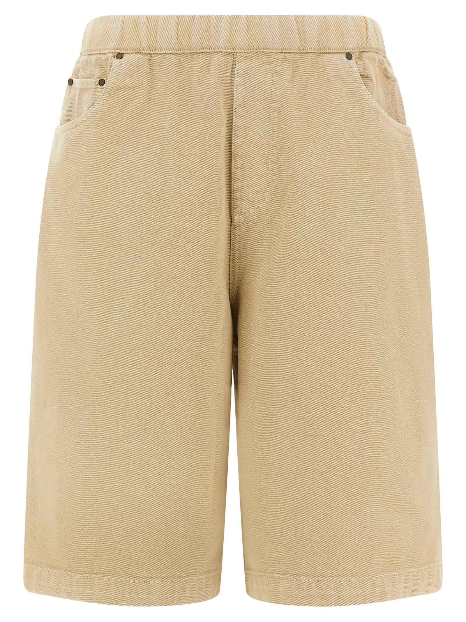 Beige Cotton Bermuda Shorts