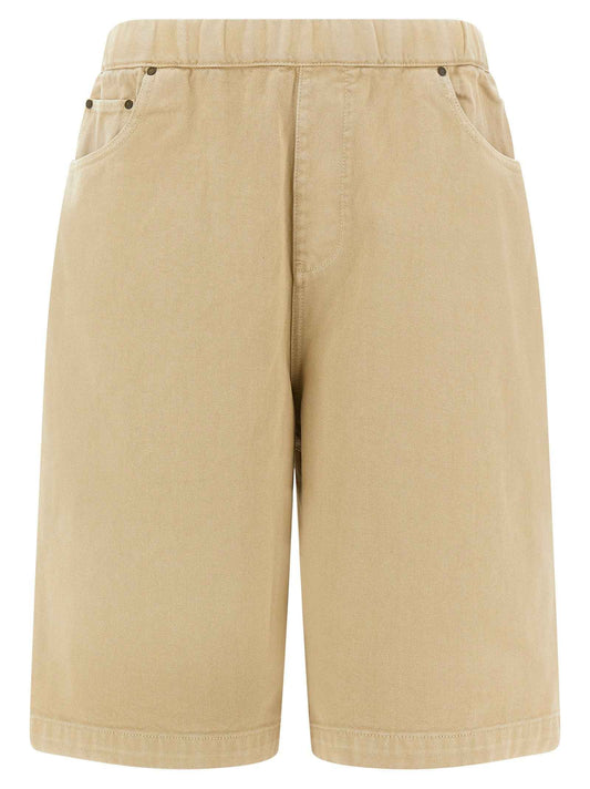 Beige Cotton Bermuda Shorts