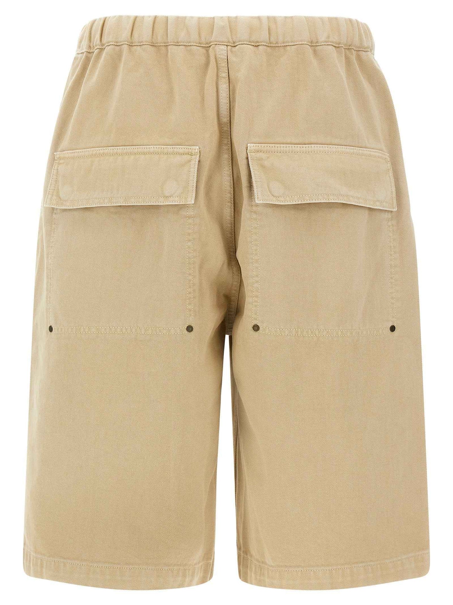 Beige Cotton Bermuda Shorts