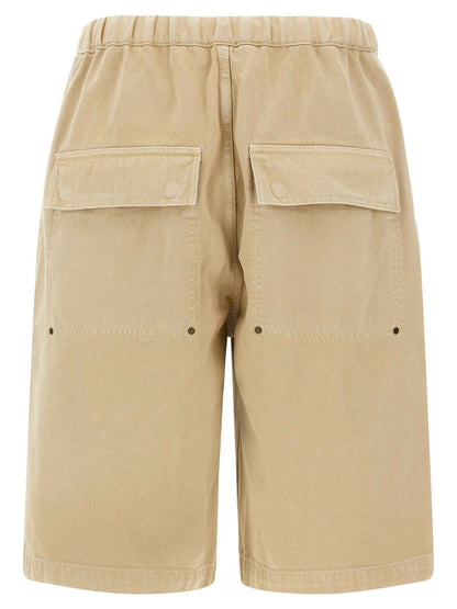 Beige Cotton Bermuda Shorts