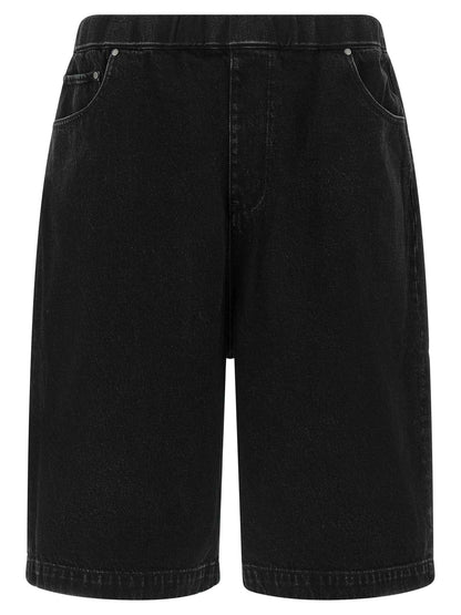 Black Cotton Bermuda Shorts