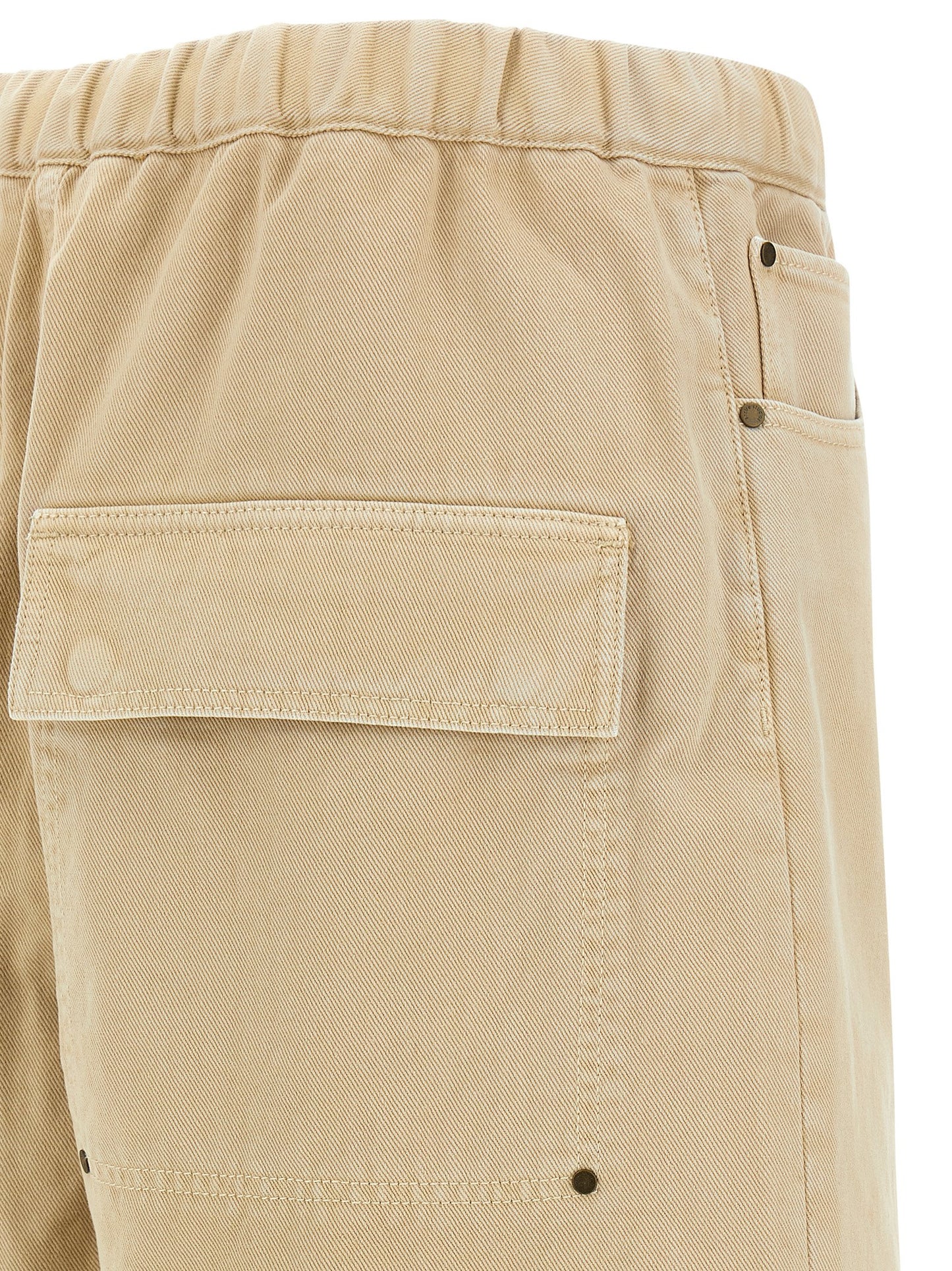 Beige Cotton Bermuda Shorts