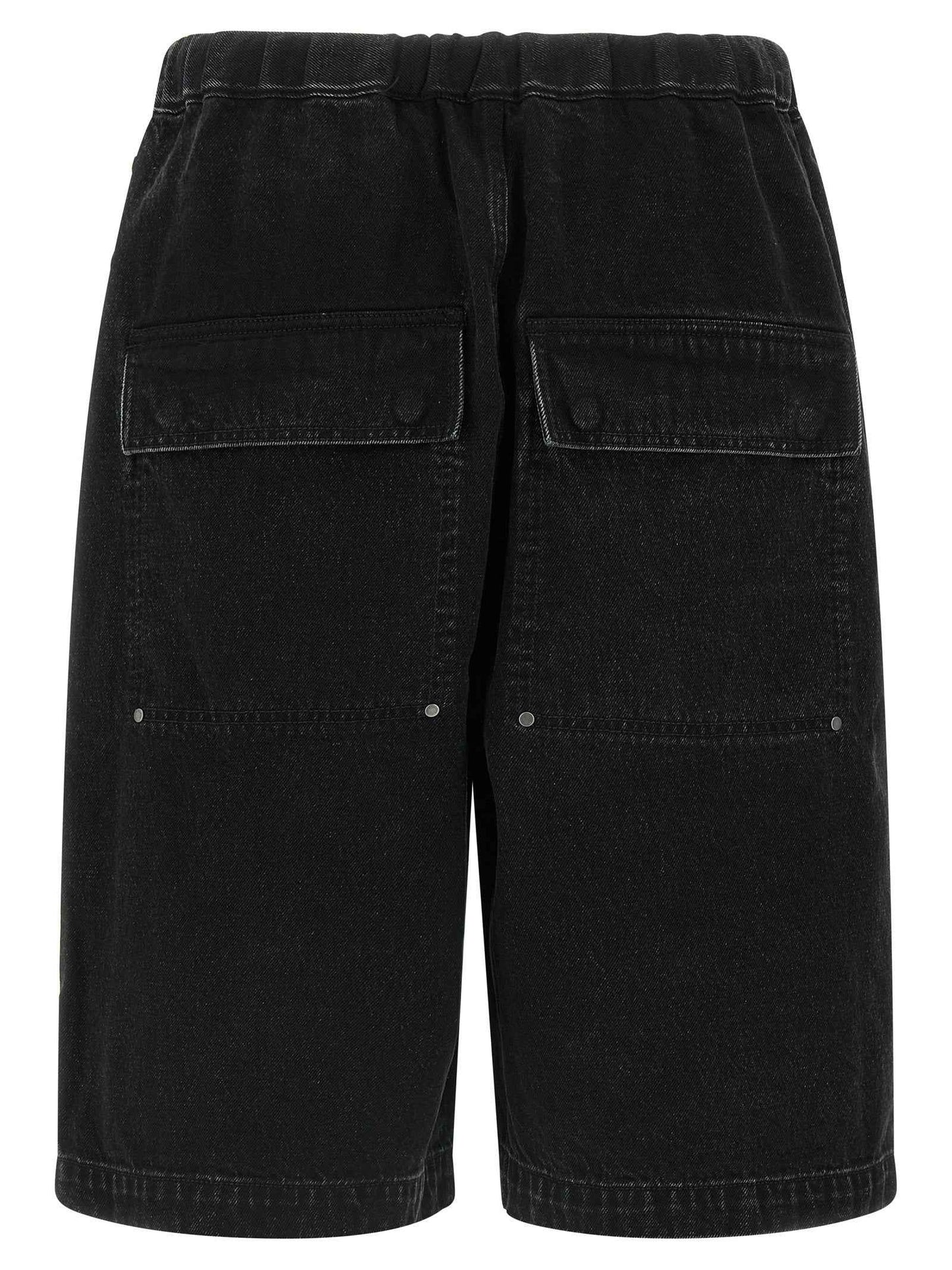 Black Cotton Bermuda Shorts