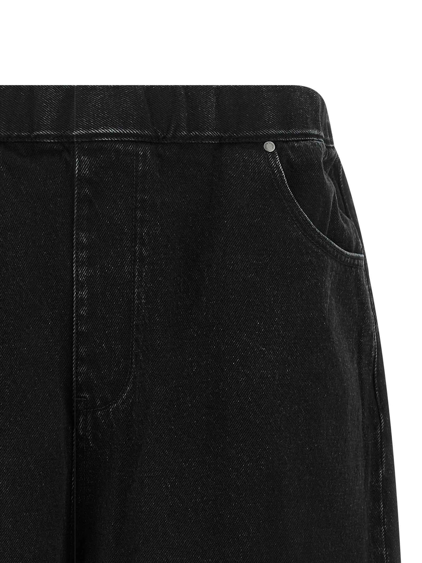 Black Cotton Bermuda Shorts