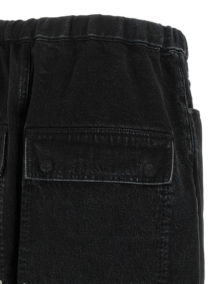 Black Cotton Bermuda Shorts