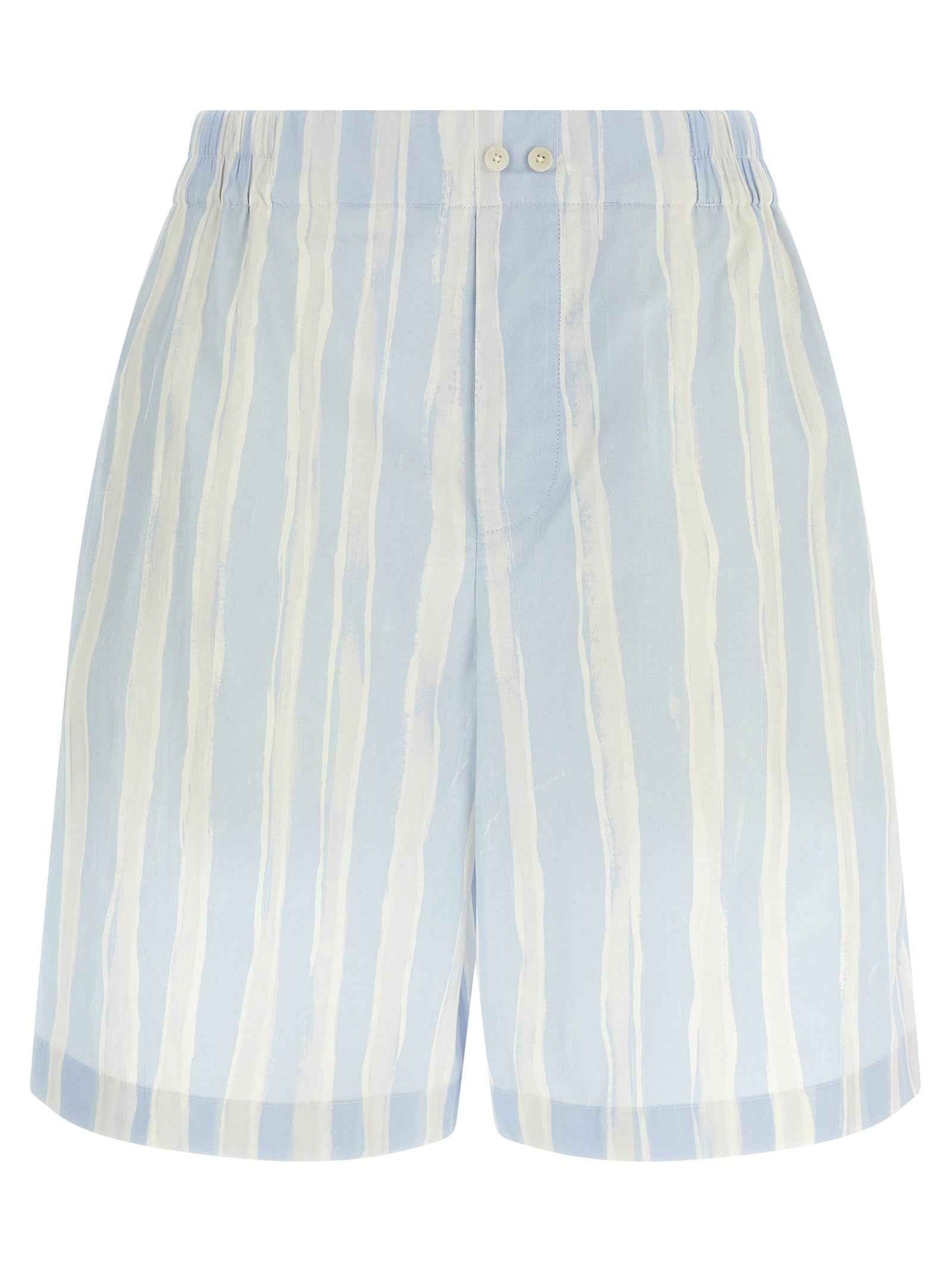 Blue Linen Bermuda Shorts
